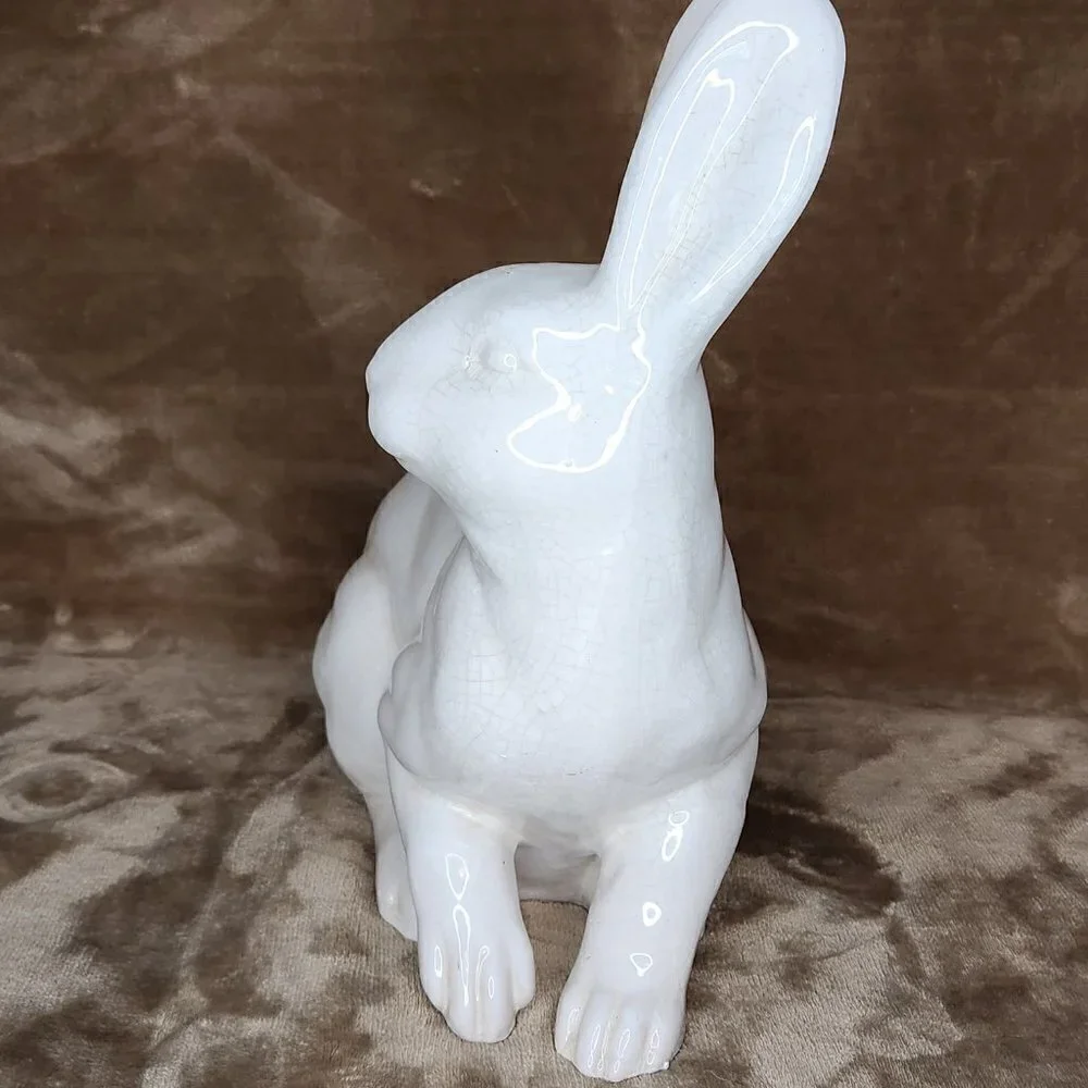 Adorable White Ceramic Bunny - Picture 3 of 7